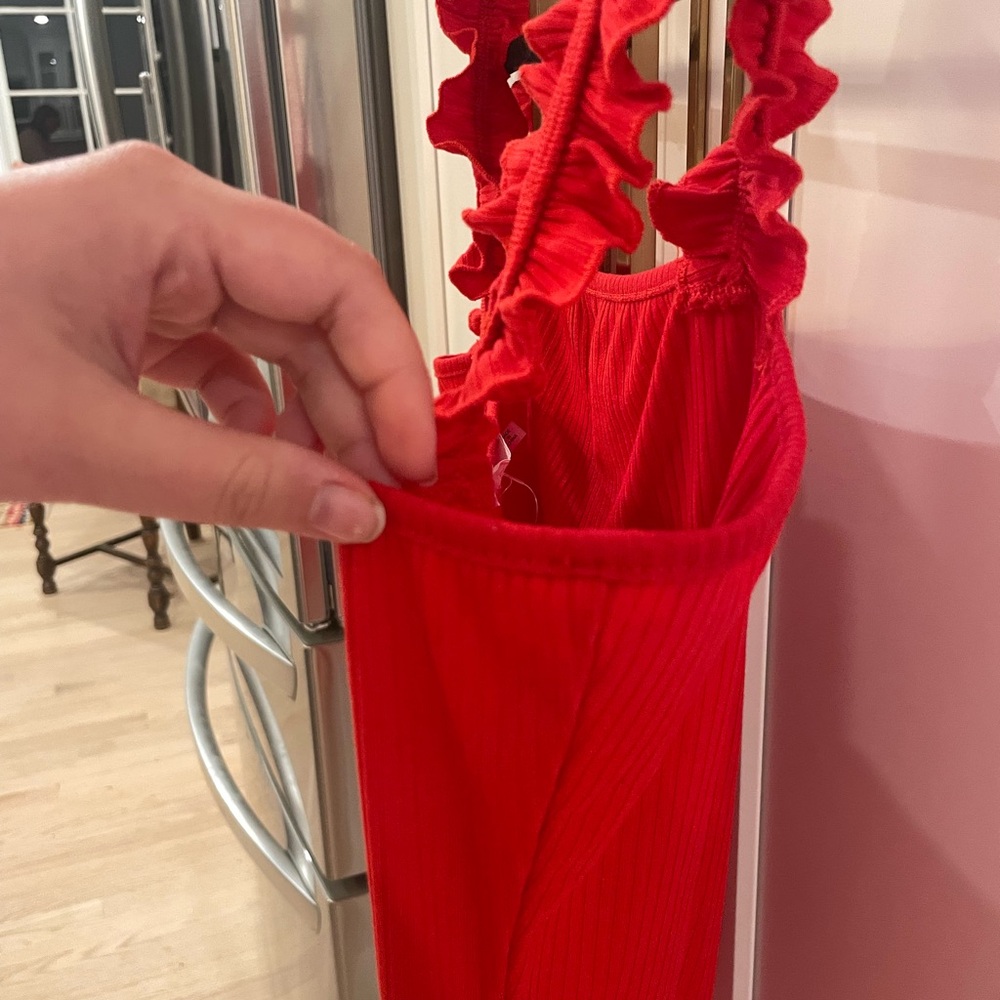 Red Ruffled Bodysuit - Picture 3 of 5